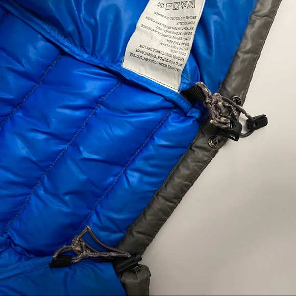 North Face Puffer Hooded Jacket Grey Blue - Picture 7 of 7
